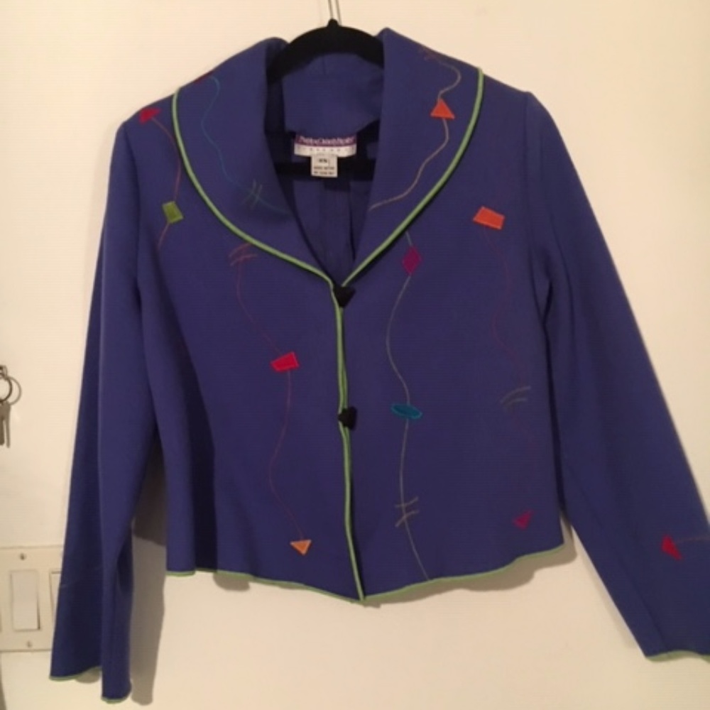 Wearable art - hand-embroidered Merino wool jacket